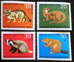 Bb316-9 / germany - berlin 1968 youth : endangered animals stamp set postal clerk