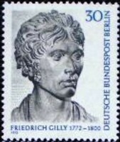 Bb422 / Germany - Berlin 1972 Friedrich Gilly stamp postal clerk