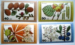 Bb607-10 / germany - berlin 1979 public welfare : forest flowers, fruits stamp set postal clean
