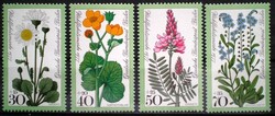 Bb556-9 / germany - berlin 1977 public welfare : field flowers stamp series postal clear