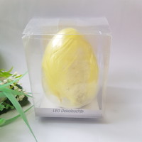 New egg-shaped LED lamp decorated with feathers, Easter decoration