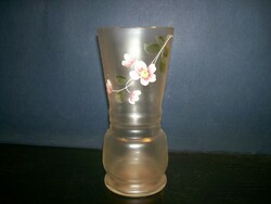 Glass vase with floral pattern