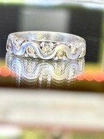 Káprázatos ezüst gyűrű, füstkvarc kövekkel