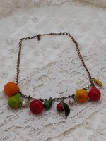 Vintage necklace with fruits, 38 cm