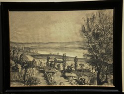 Imreh zsimond (1900-1965): landscape of Lake Balaton