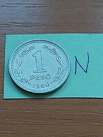 ARGENTÍNA 1 PESO 1960 Acél nikkel bevonattal #N