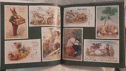 Easter on old postcards album, a collection of old Easter postcards in a picture album, book