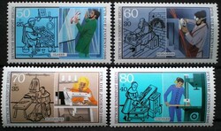 Bb754-7 / germany - berlin 1986 for youth : craft industry stamp set postal clerk