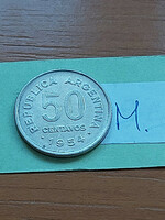 Argentina 50 centavos 1954 copper-nickel josé de san martín #m