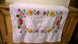 Folk art floral embroidered decorative towel, runner, tablecloth 87x52 cm
