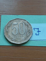 Chile 50 pesos 1994 aluminum bronze bernardo o'higgins, #j