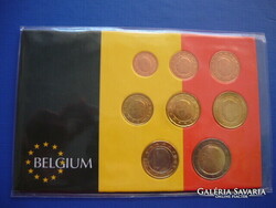 BELGIUM 1 EURO CENT - 2 EURO 1999-2004 VEGYES 8 DARABOS SOR ! RITKA! KÉT BIMETÁLLAL!