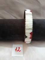 Vintage gyöngyház-réz karkötő. 6,5 x 1,2 cm.