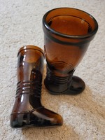 Glass boots in brown.