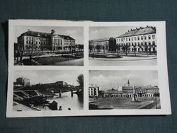 Postcard, baja, mosaic details, Sugovica beach, view, hotel, city hall, park, main square, 1955