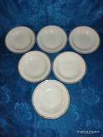 Alföldi porcelán arany csíkos mélytányér - 6 db egyben - átm. 23 cm (2p)