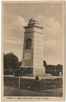 C - 287 running postcard mohács - ii. Lajos' monument at the Csele stream, 1938