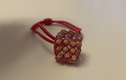 New pink cube dice-shaped stony metal foil-like base with jeweled hair band is special