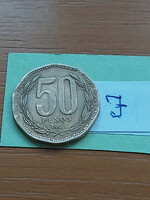 Chile 50 pesos 1995 aluminum bronze bernardo o'higgins, #j