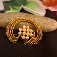Old gold-plated brooch 4 cm