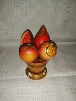 Retro fruit basket wooden table decoration (a2)