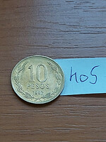 Chile 10 pesos 1992 nickel brass bernardo o'higgins #405
