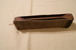 Old retro razor pine belt pine sharpening leather on a wooden frame 22x3cm