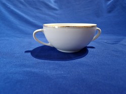 Hóllóházi soup cup with golden stripe decoration