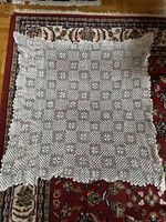 Vintage crochet lace tablecloth 90x87 cm