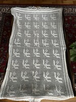 Vintage crochet lace tablecloth 74x44 cm