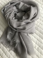 Huge light gray stole cotton and viscose blend, 180 x 82 cm