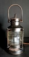 Marked nickel-plated boat lamp negotiable art deco design