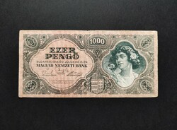 1000 Pengő 1945, VF, bélyegzés nélkül