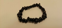 Mineral bracelet, rubber, onyx, 17-19 cm