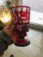 Biedermeier glass goblet, in beautiful condition, height 18 cm