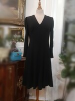 Pariser chic size 38 black dress, Vienna, 1980, vintage salon work