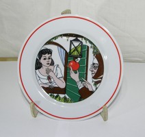 Story plate - from the snow white series - Zsolnay porcelain 17 cm