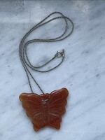 A very beautiful special kepke stone /carnelian?/ Pendant on a silver chain