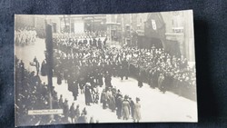 1916 FERENC JÓZSEF MAGYAR KIRÁLY MEGHALT TEMETÉS GYÁSZMENET BÉCS KORABELI FOTÓ LAP