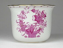 1Q674 Herend porcelain bowl with purple Indian basket pattern