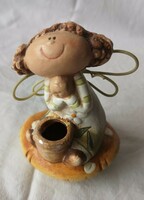 A little girl with wings on a mushroom, 10 cm