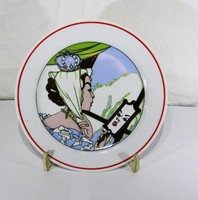 Story plate - from the snow white series - Zsolnay porcelain 19 cm