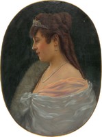 Caravó z. Signed: portrait of a lady with a diadem