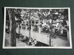 Képeslap,Postcard, Esztergom, Hotel Szent István Fürdő Szálloda étterme,terasz,1938