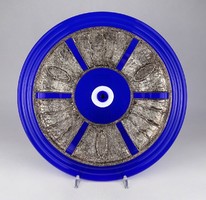 1Q853 royal blue glass bowl decorative bowl 31 cm