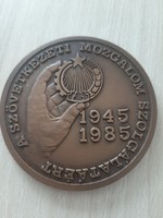 For the service of the cooperative movement 1945-1985 bronze commemorative plaque in a box 7 cm