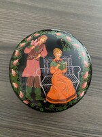 Hand painted Russian lacquer box - 13cm