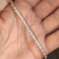 Gyönyörű 3mm széles Rózsa aranyozott ezüst tenisz karkötő 17 +4cm
