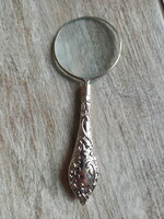 Szép régi ezüstözött nagyító I. (12,4 cm)