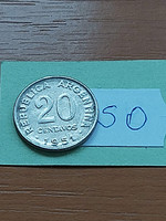 Argentina 20 centavos 1951 copper-nickel, jose de san martin so